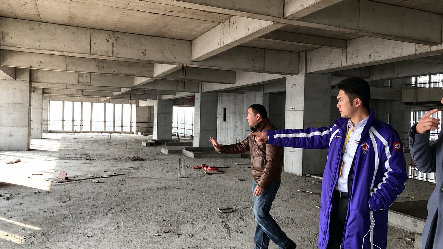 现场察看施工进度